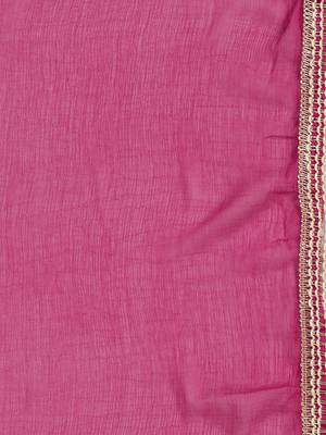 Pink embroidered chanderi Kurta Pant With Dupatta 3