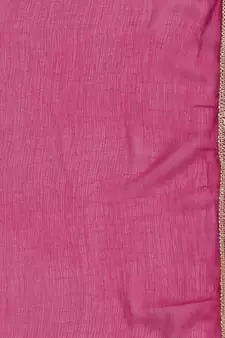 Pink embroidered chanderi Kurta Pant With Dupatta