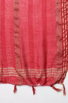 Aqua-blue embroidered silk blend Kurta Pant With Dupatta