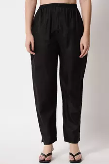 Black embroidered silk blend Kurta Pant With Dupatta