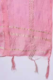 Purple embroidered silk blend Kurta Pant With Dupatta