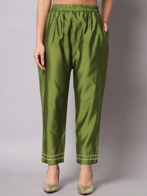 Mehendi embroidered silk blend Kurta Pant With Dupatta 3