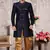 Blue embroidered art silk sherwani