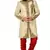 Fawn embroidered brocade sherwani