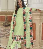 Light-green embroidered georgette salwar kameez