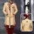 Fawn embroidered brocade sherwani