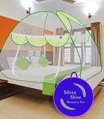 Amazing Polyester Green Color Double Bed Foldable Design Mosquito Net Machardani