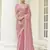 Georgette Sequin Embroidered Baby Pink Saree for Women