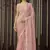 Glamourous Baby Pink Sequins, Thread Embroidered Georgette Saree With Art Silk Blouse