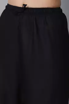 Mirror Embroidery Work Palazzo Pant (Free Size) Black Color