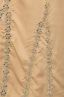 Mirror Embroidery Work Palazzo Pant (Free Size) Beige Color