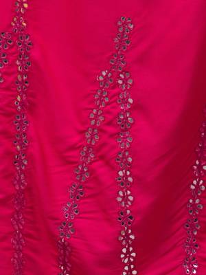 Mirror Embroidery Work Palazzo Pant (Free Size) Pink Color 5