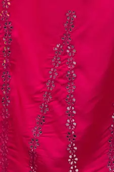 Mirror Embroidery Work Palazzo Pant (Free Size) Pink Color