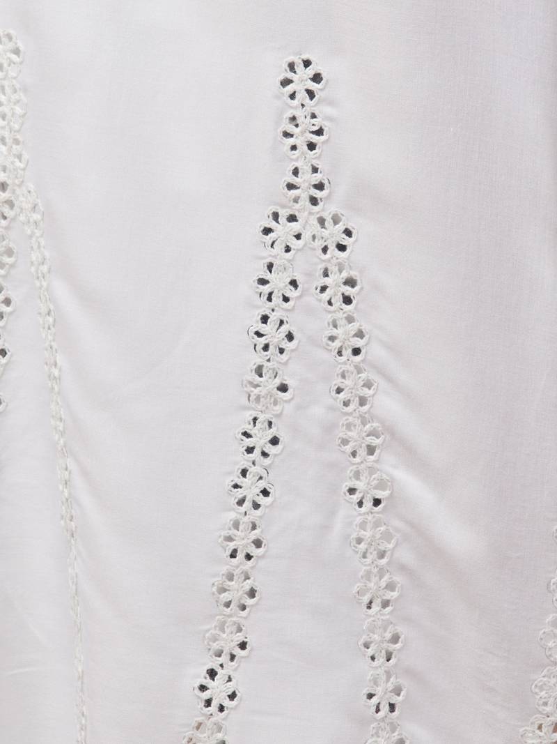 Mirror Embroidery Work Palazzo Pant (Free Size) White Color