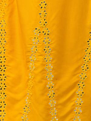 Mirror Embroidery Work Palazzo Pant (Free Size) Yellow Color 5