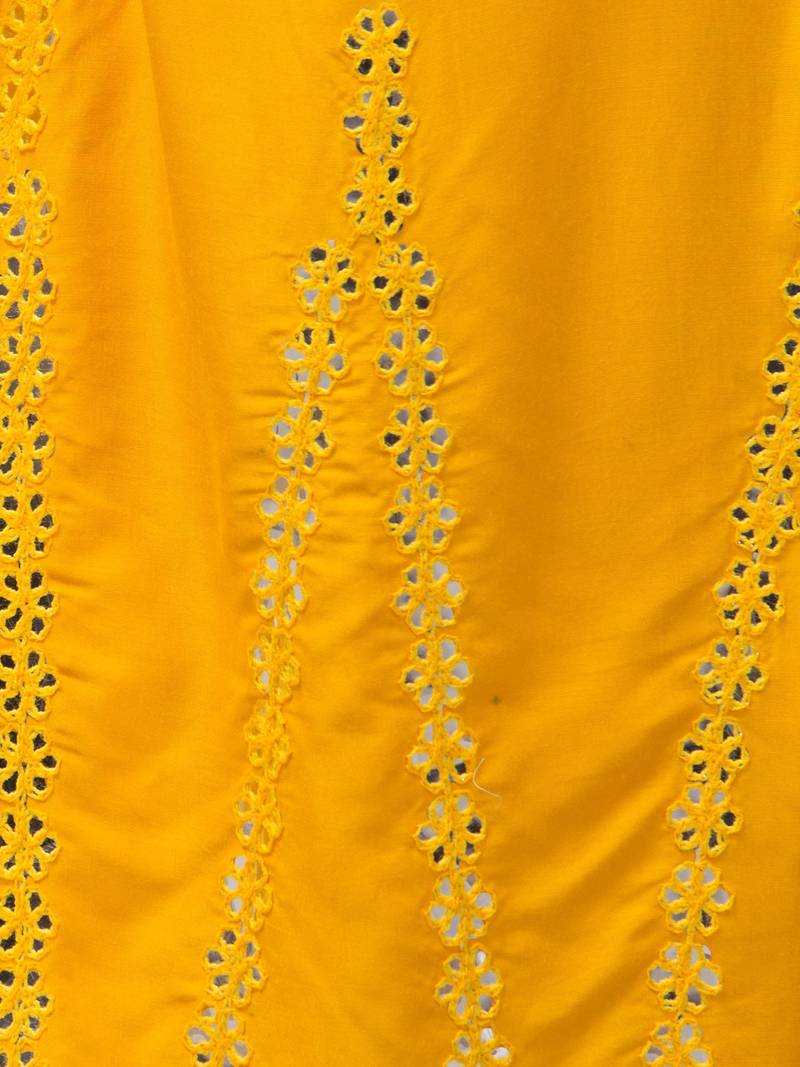 Mirror Embroidery Work Palazzo Pant (Free Size) Yellow Color