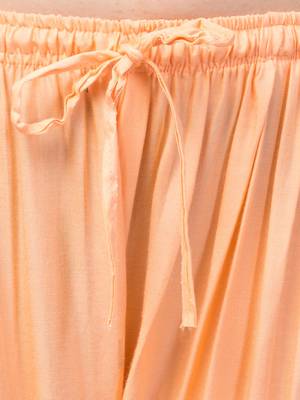 Women Beige Solid Relaxed Fit Palazzo with Elastic Drawstring 6