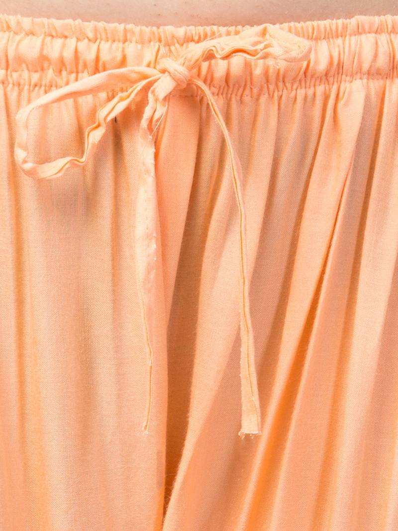 Women Beige Solid Relaxed Fit Palazzo with Elastic Drawstring