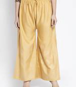 Women Flared Beige Rayon Palazzo Pant Free Size