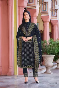 Navy blue Color Trendy Georgette Sequince Salwar Suit