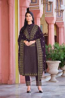 Purple Color Trendy Georgette Sequince Salwar Suit