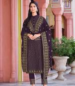 Purple Color Trendy Georgette Sequince Salwar Suit