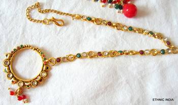 Red Green Crystal Bridal Dulhan Necklace Earring Set 4