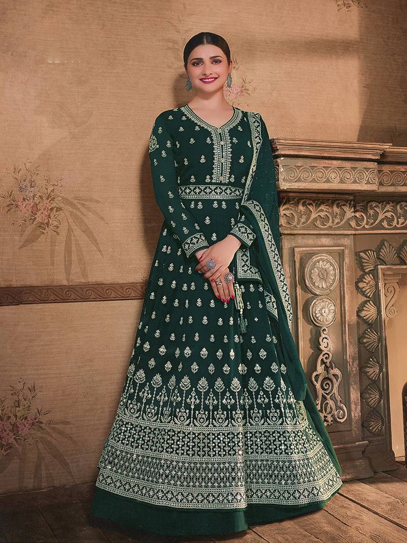 Dark Green Color Georgette Thread Trendy Salwar Kameez - Hirpara House - 4074896 Dark Green Color Georgette Thread Trendy Salwar Kameez - Hirpara House - 4074896