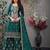 Sea Green color Chinnon Embroidered Work Palazzo Suit