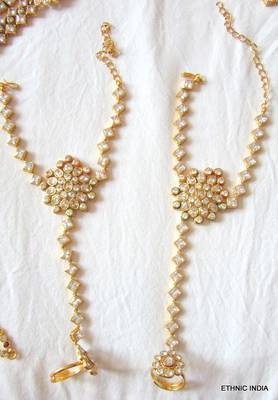 Red Green Crystal Bridal Dulhan Necklace Earring Set 5