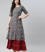 Multicolor printed cotton ethnic-kurtis