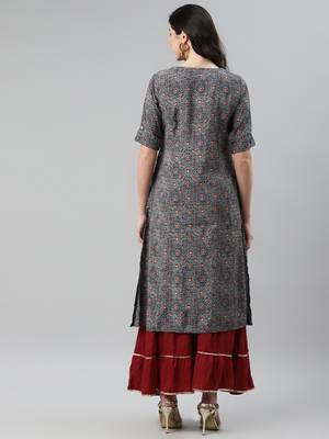 Multicolor printed cotton ethnic-kurtis 4