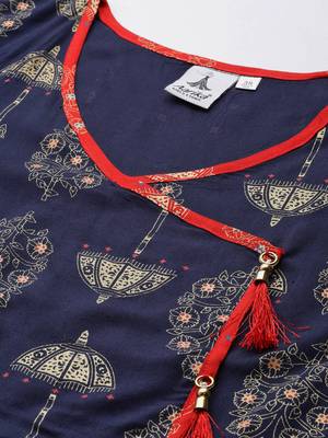 Red printed cotton ethnic-kurtis 2