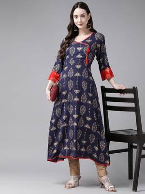 Red printed cotton ethnic-kurtis 5