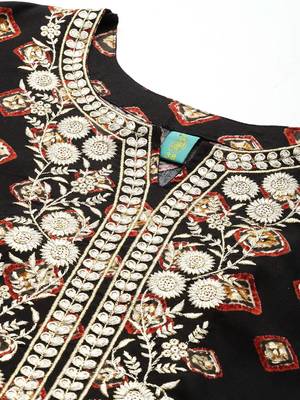 Black embroidered cotton ethnic-kurtis 2