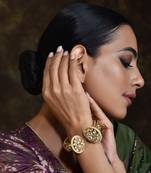 Gold Tone Kada With Pearls