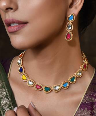 Multicolour Gold Tone  Necklace Set 3