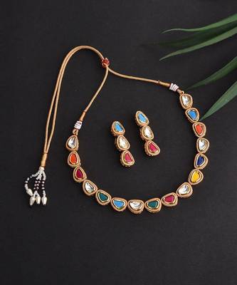 Multicolour Gold Tone  Necklace Set 4