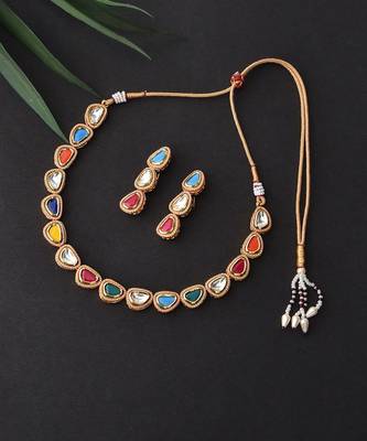 Multicolour Gold Tone  Necklace Set 5