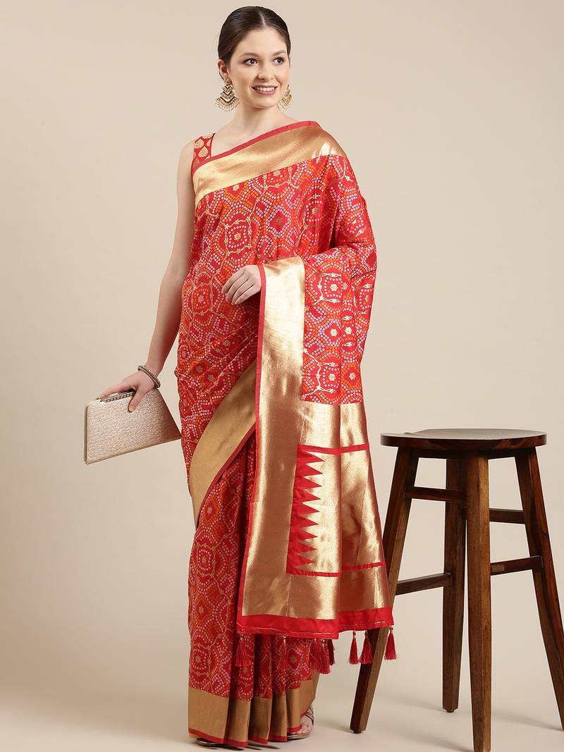 Banarasi Heritage of India Saree with Gold Zari &  Resham Weaving in Geometrical Pattern main image 1
