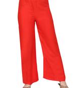 Red plain cotton trousers