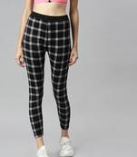 Black printed cotton leggings