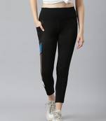 Black printed cotton leggings