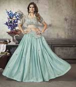 Girlish Sea Green Colour Top And Skirt Combo For Classy Party Looks
