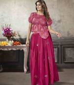 Girlish Deep Pink Colour Top And Skirt Combo For Classy Party Looks