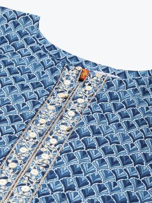 Blue printed cotton ethnic-kurtis 2