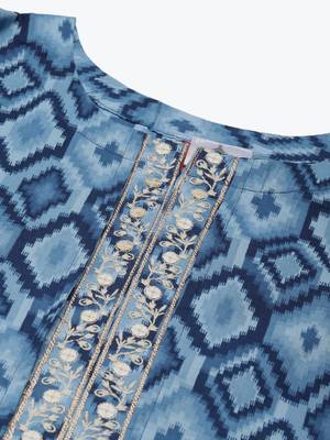 Blue printed cotton ethnic-kurtis 2