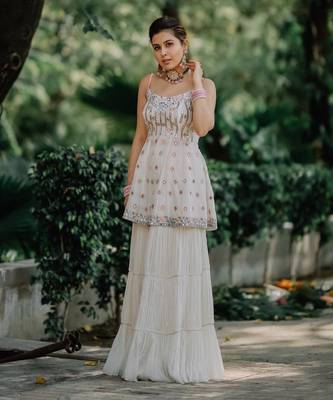 Whimsical Pleated Sharara Set 1