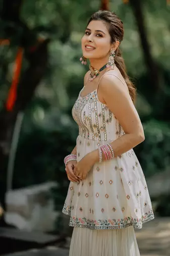 Whimsical Pleated Sharara Set