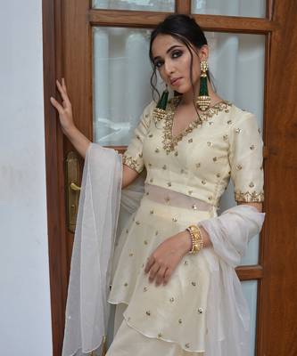 Pale White Sharara Set 2